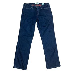 Carhartt woman’s 14 plaid flannel lined original fit straight leg jeans ￼